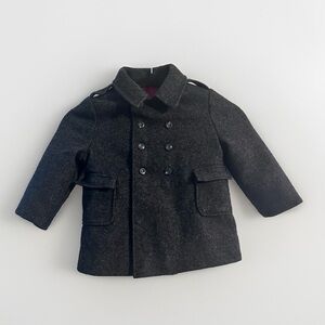 Toddler Vintage Wool Dress Pea Coat FW Fischer For Ellerie Size 24/2tGray